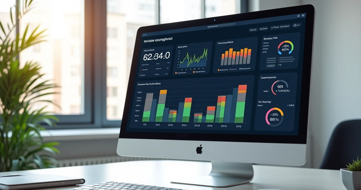 Dashboard imobiliário com KPIs relevantes 