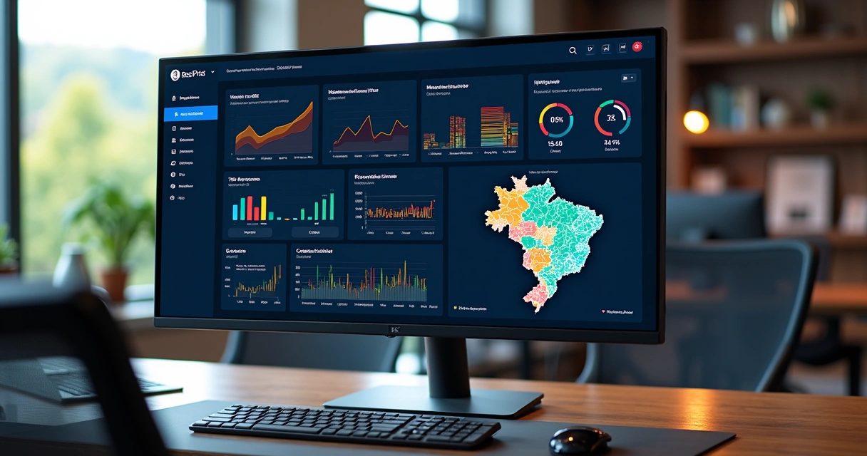 Dashboard com indicadores de reputação em monitoramento de mídias