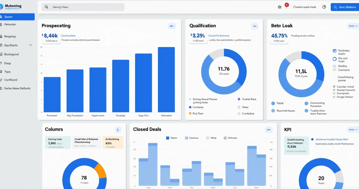 Dashboard de KPIs e funil de vendas consultivas 