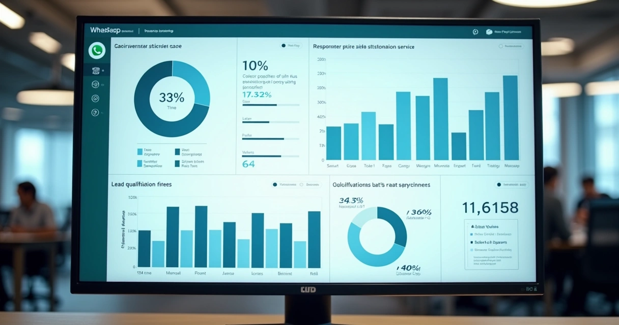 Dashboard de indicadores de atendimento automatizado em tela digital 