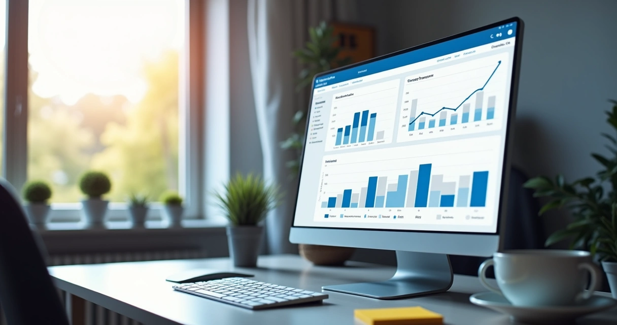 Painel de métricas do LinkedIn em tela de computador 