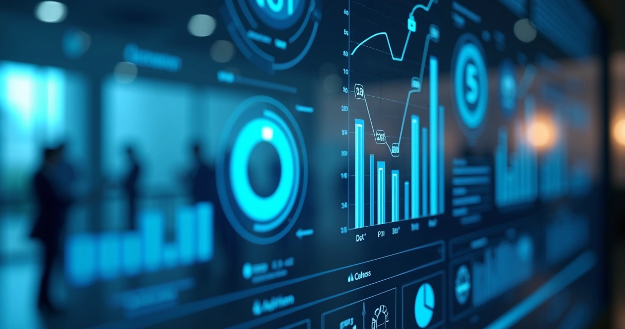 Dashboard digital com indicadores de leads e fila de automação 