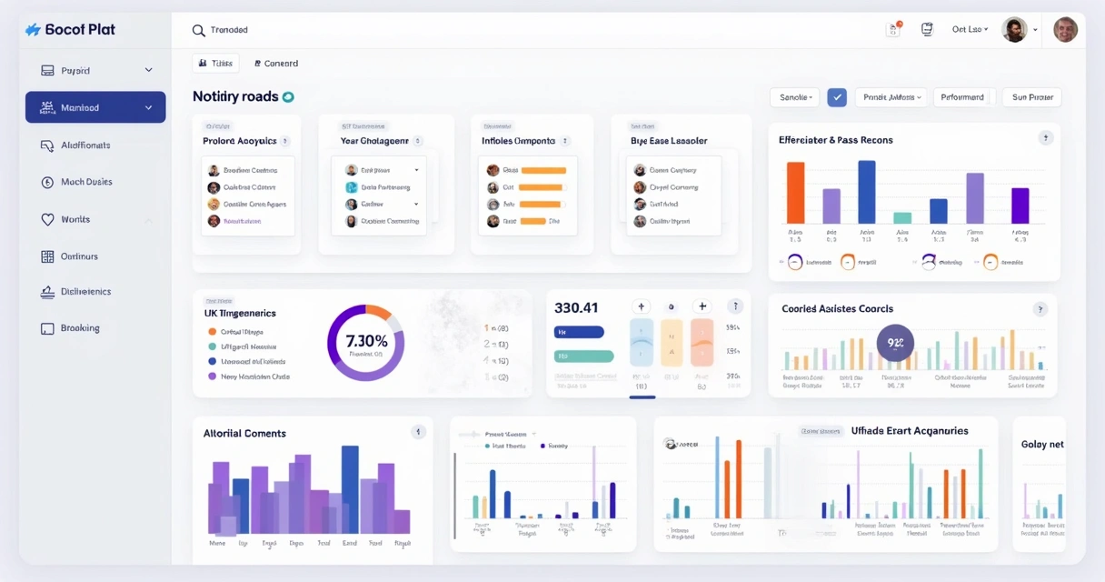 Tela de dashboard apresentando leads imobiliários organizados em funil Kanban e notificações de follow-up