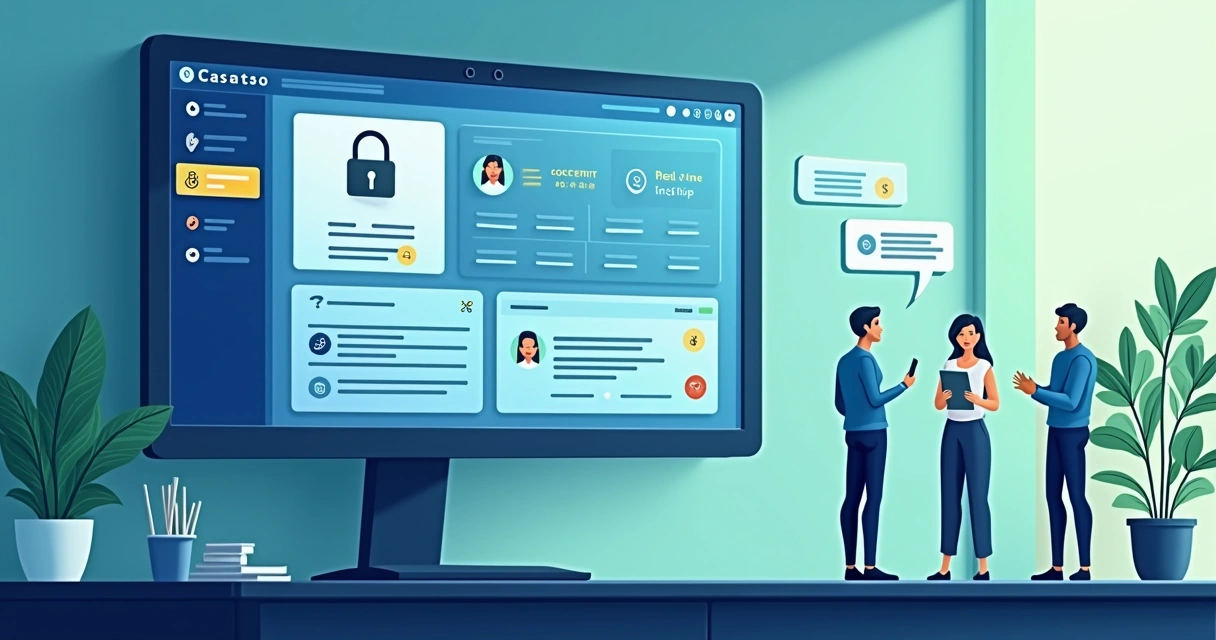 Dashboard de atendimento mostrando indicadores de segurança de dados 