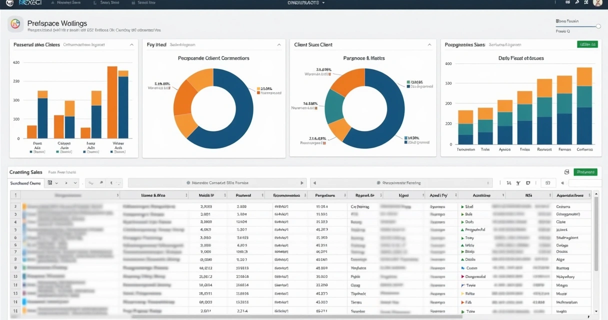 Dashboard de vendas no Excel com gráficos e colunas de status 