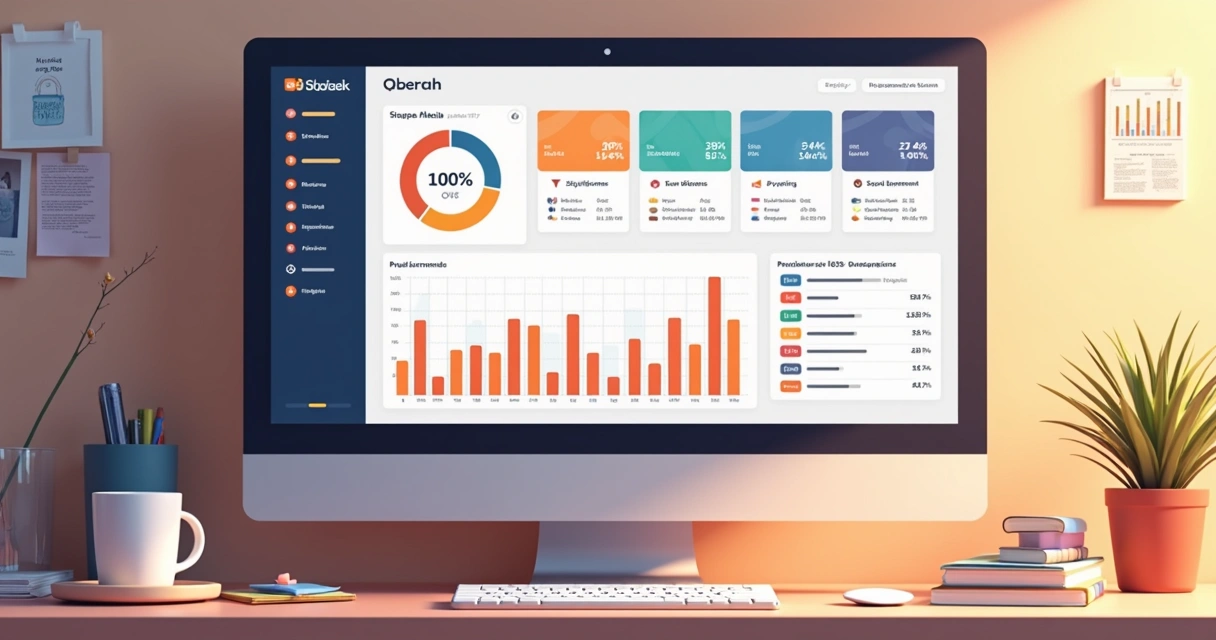 Dashboard de loja virtual com relatório de vendas e integração Square App 