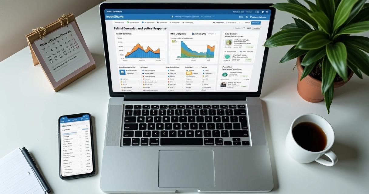 Dashboard mostrando relatório de demandas políticas 