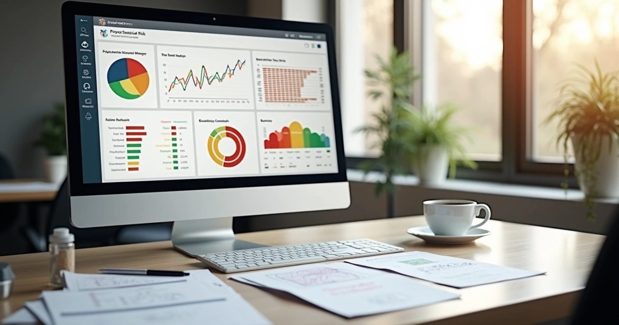 Dashboard de riscos psicossociais em tela de computador