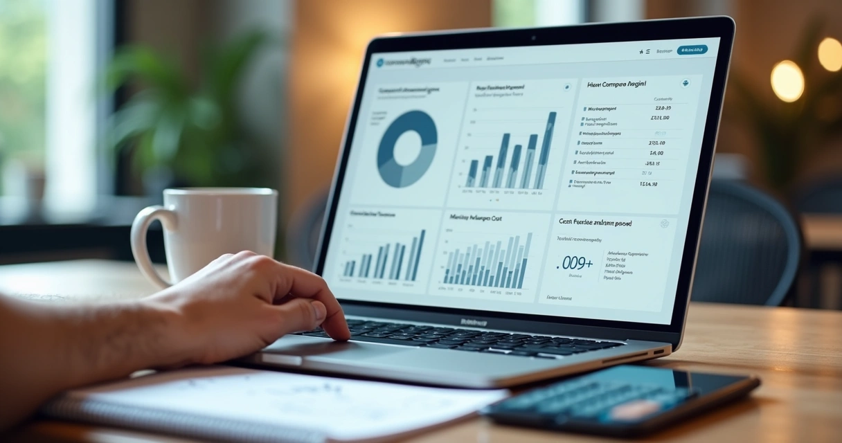 Vendedor vendo margem de contribuição em um dashboard 