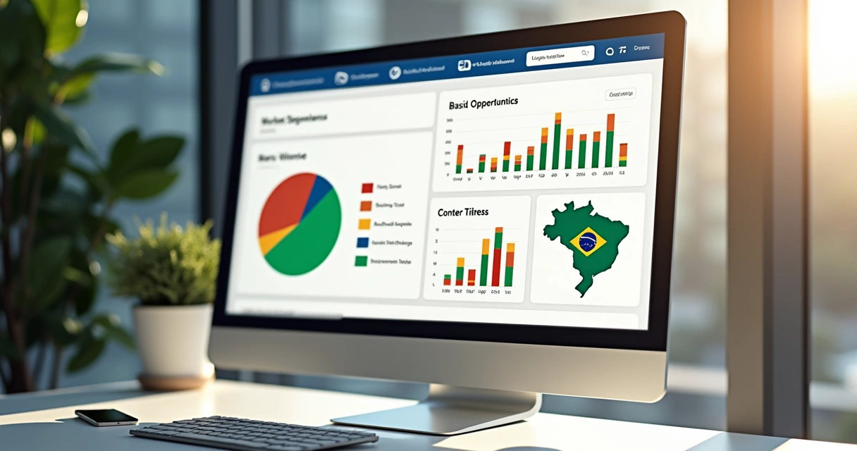 Dashboard de fintech com gráfico de prospecção de mercado 