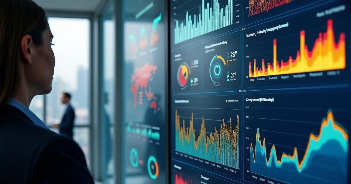 Dashboard de métricas de marketing B2B com inteligência artificial 