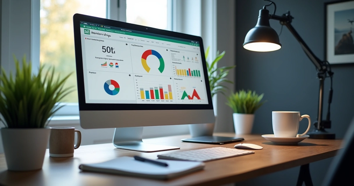 Dashboard com gráficos de progresso em mentoria 