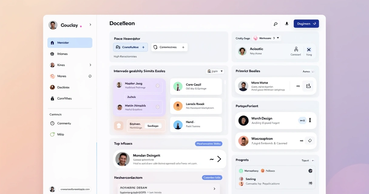 Tela de dashboard da Mentorfy exibindo menus de organização documental, listas de mentorados e status de contratos