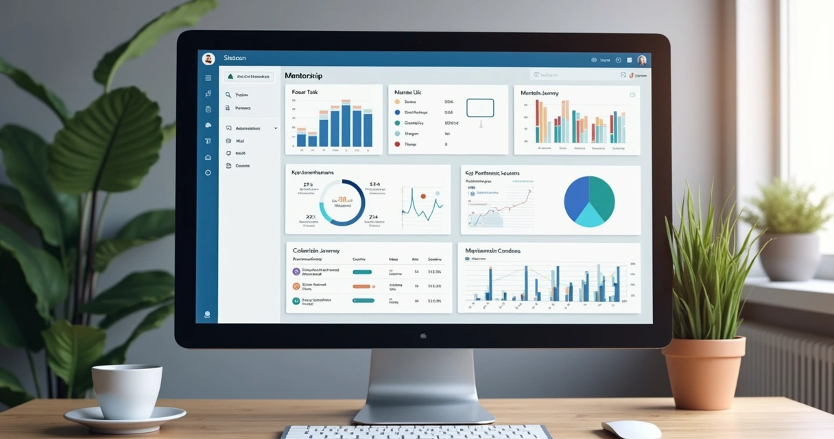 Interface digital de gestão de mentorias por dashboard.