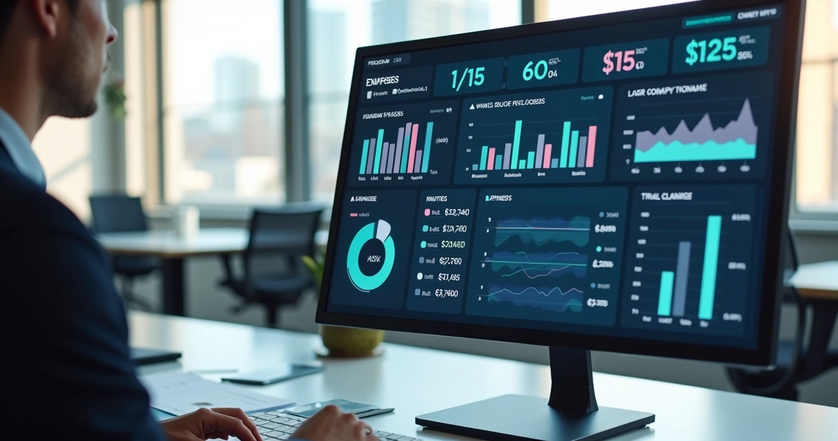 Dashboard financeiro digital mostrando progresso do cliente 
