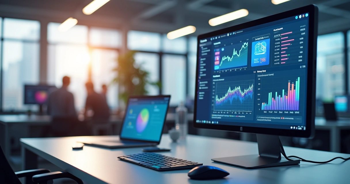 Tela detalhada de um painel Metabase mostrando gráficos e relatórios em desktop moderno 