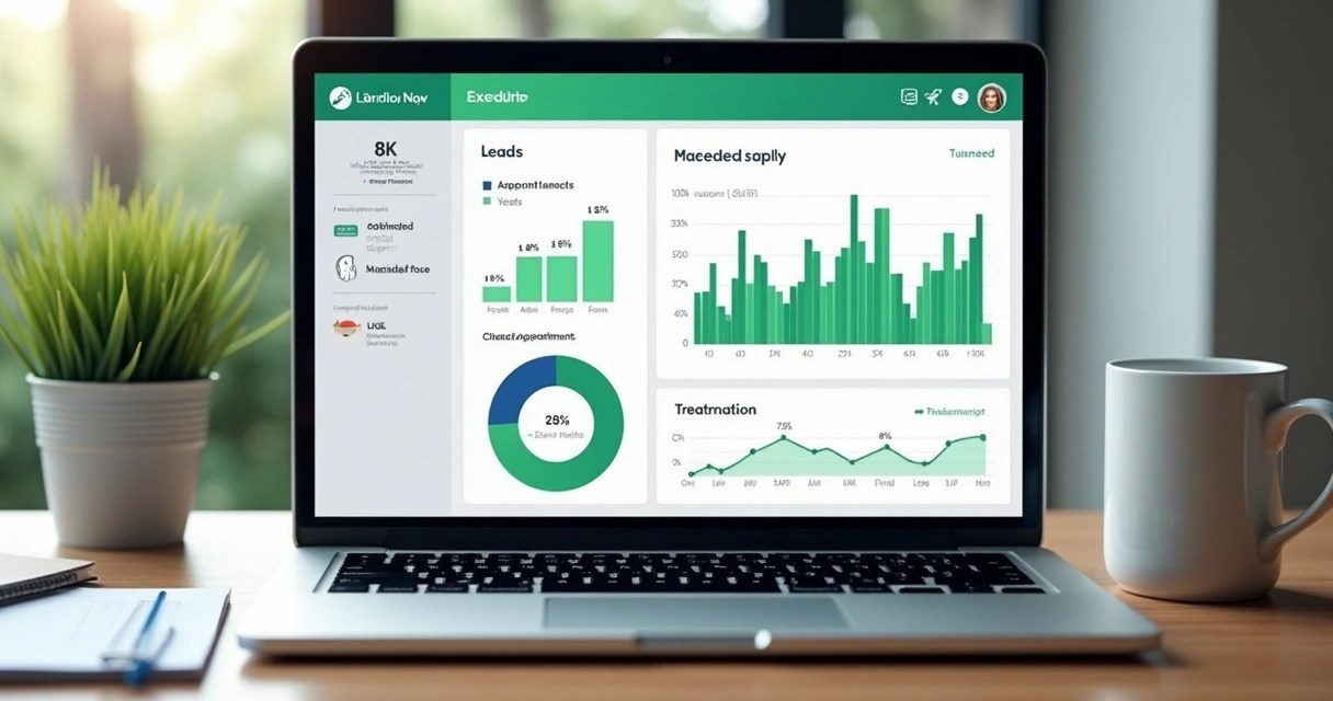 Dashboard de métricas de agendamento de clínica odontológica 
