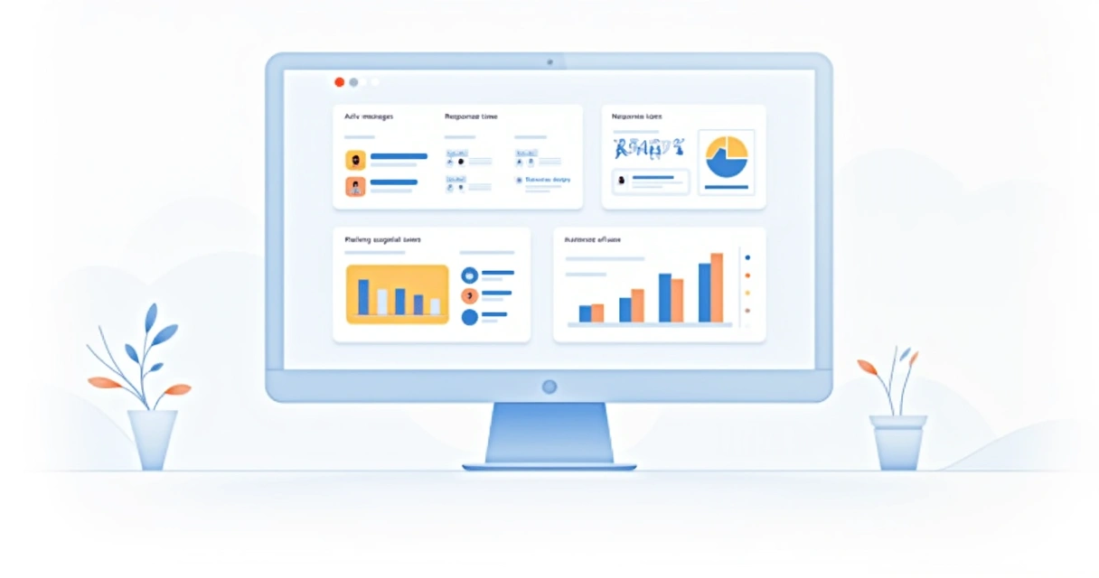 Painel digital mostrando métricas de atendimento ao cliente 
