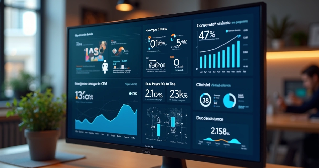 Dashboard com métricas de automação de atendimento e CRM 