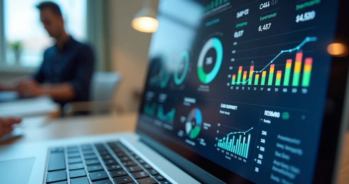 Dashboard de métricas de vendas B2B em tela moderna 