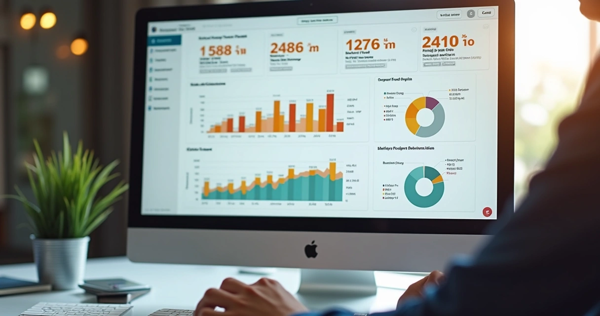 Dashboard de métricas de campanhas de delivery em tela de computador 