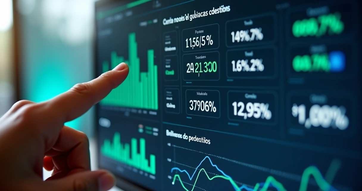 Painel de campanha mostrando gráficos e métricas de conversão 
