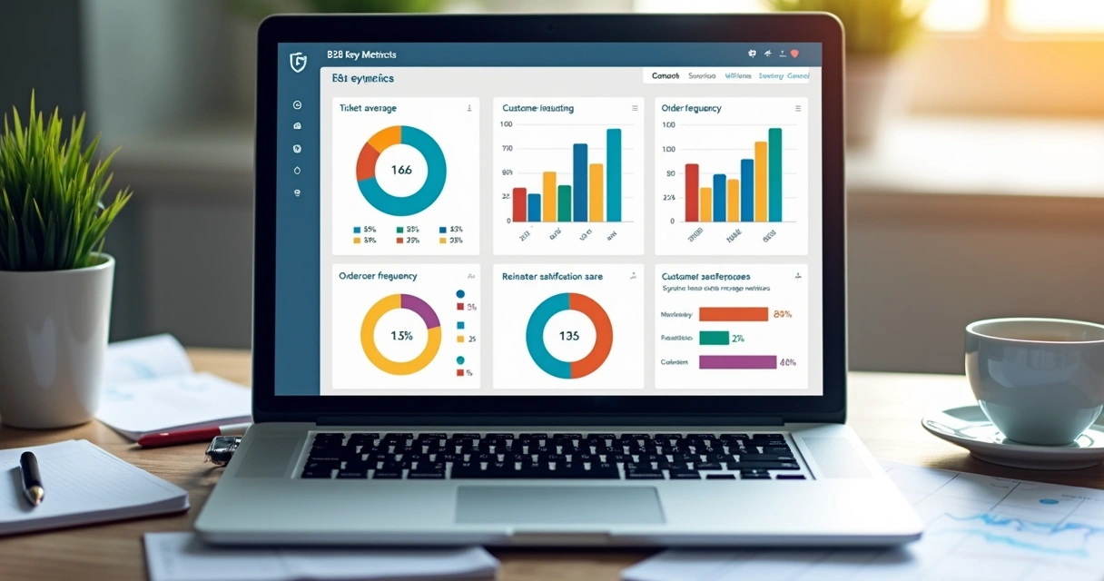 Dashboard com métricas de canal do lojista B2B 