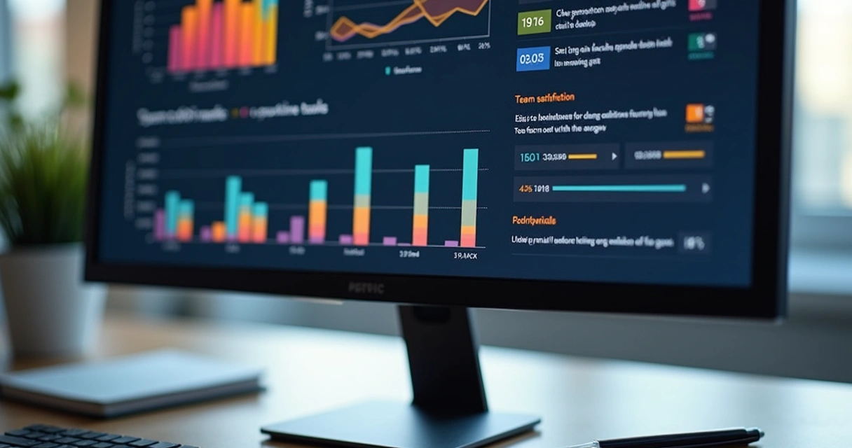 Dashboard com métricas de carga cognitiva em tela de computador 