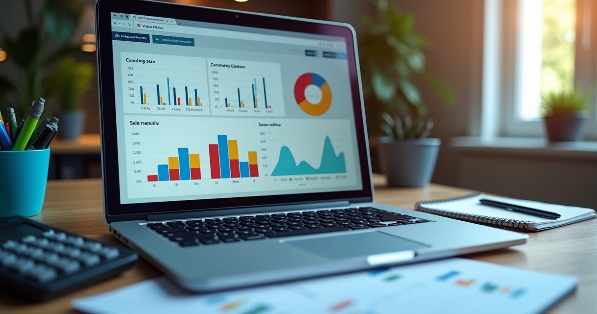 Dashboard com métricas do funil de vendas em escritório contábil 