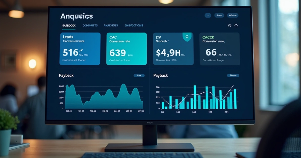 Dashboard com métricas de crescimento 