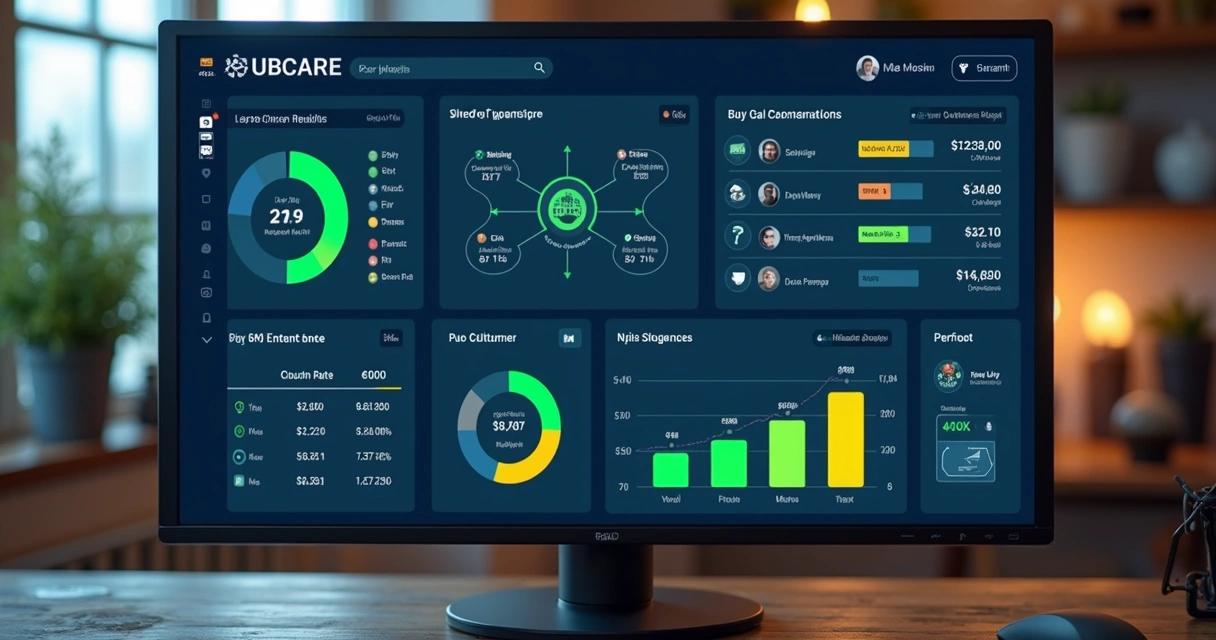 Dashboard mostra métricas de sucesso do cliente e gráficos de churn rate, NPS e health score 