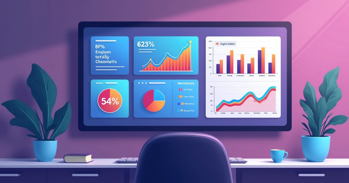 Dashboard digital com métricas diárias de canal de vendas 
