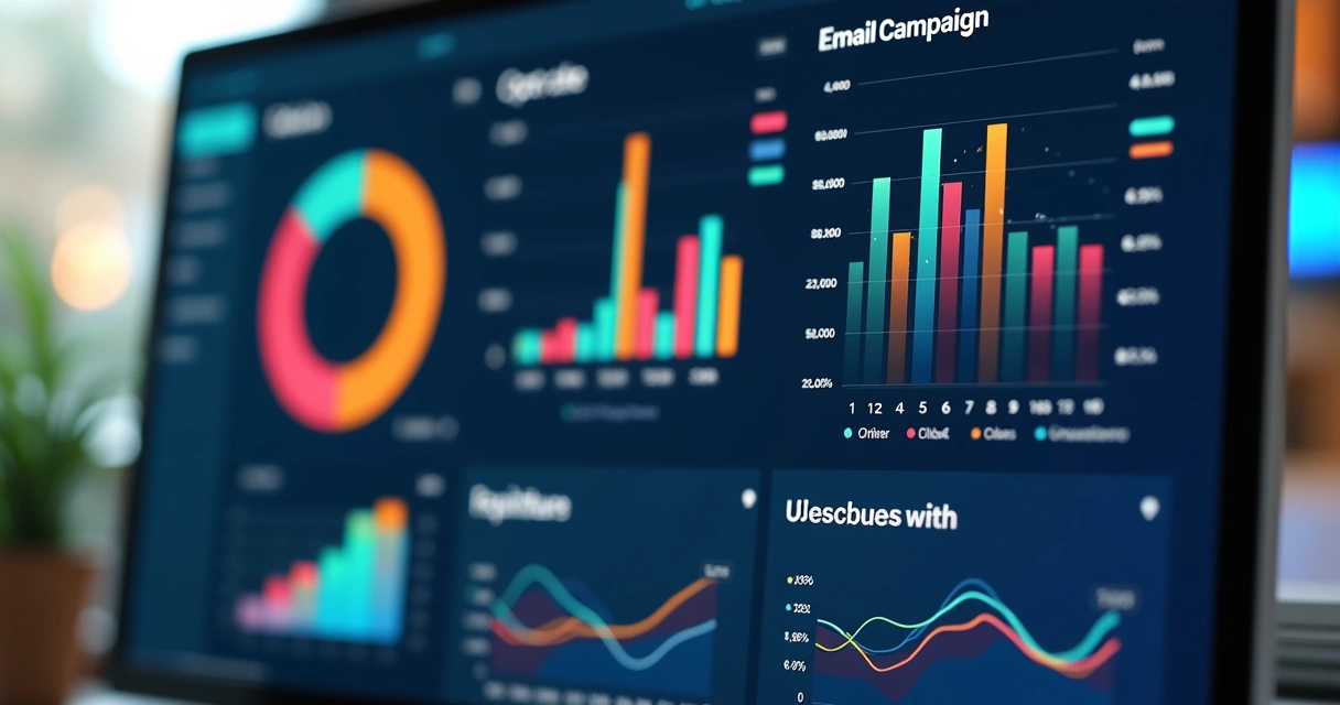 Dashboard com métricas de campanhas de e-mail marketing no e-commerce 