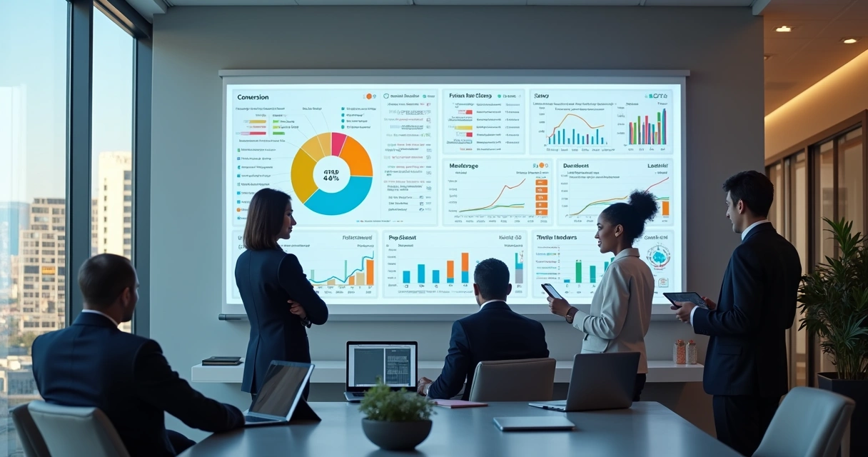 Dashboard com gráficos de métricas imobiliárias