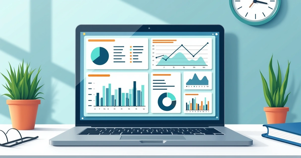 Dashboard com gráficos de conversão e funil de landing page