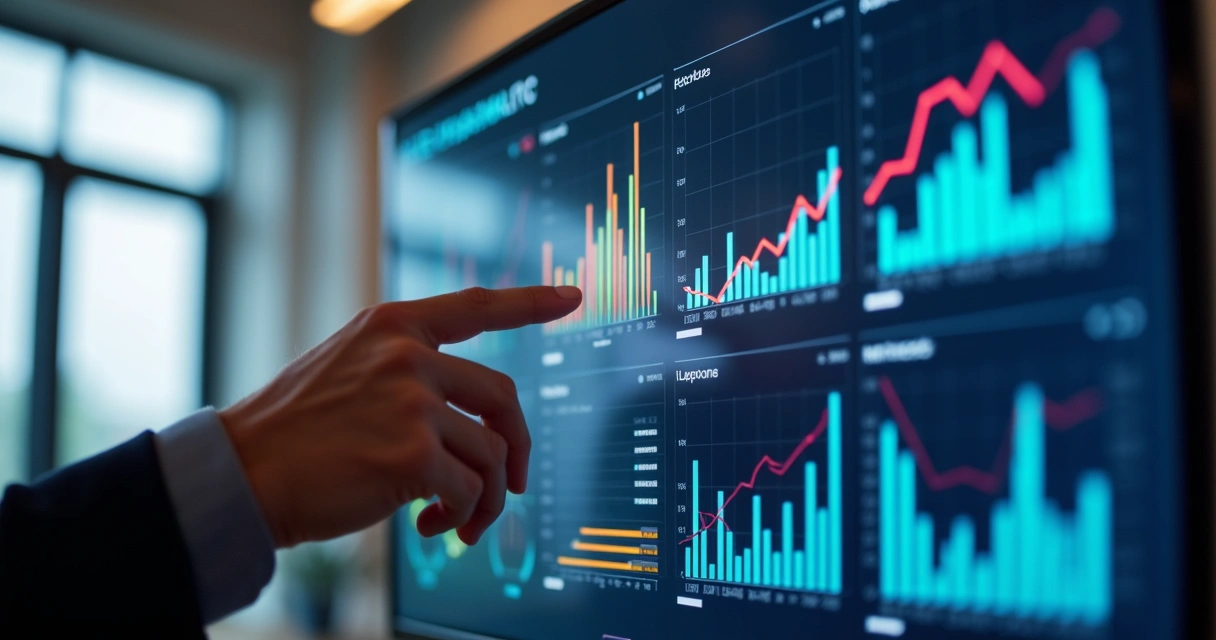 Painel digital com métricas de geração de leads B2B 