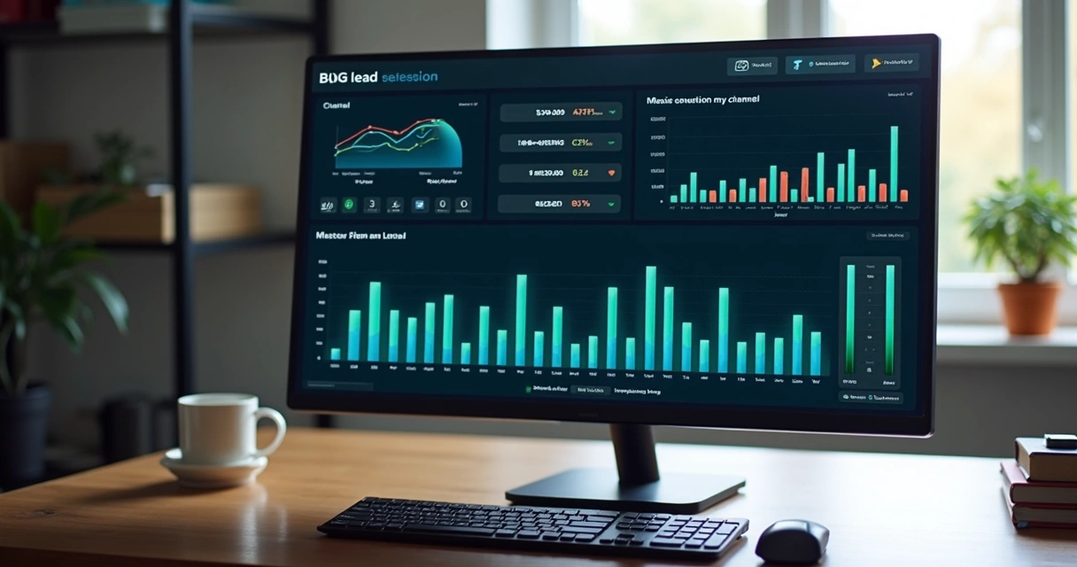 Dashboard com métricas de leads e conversão 