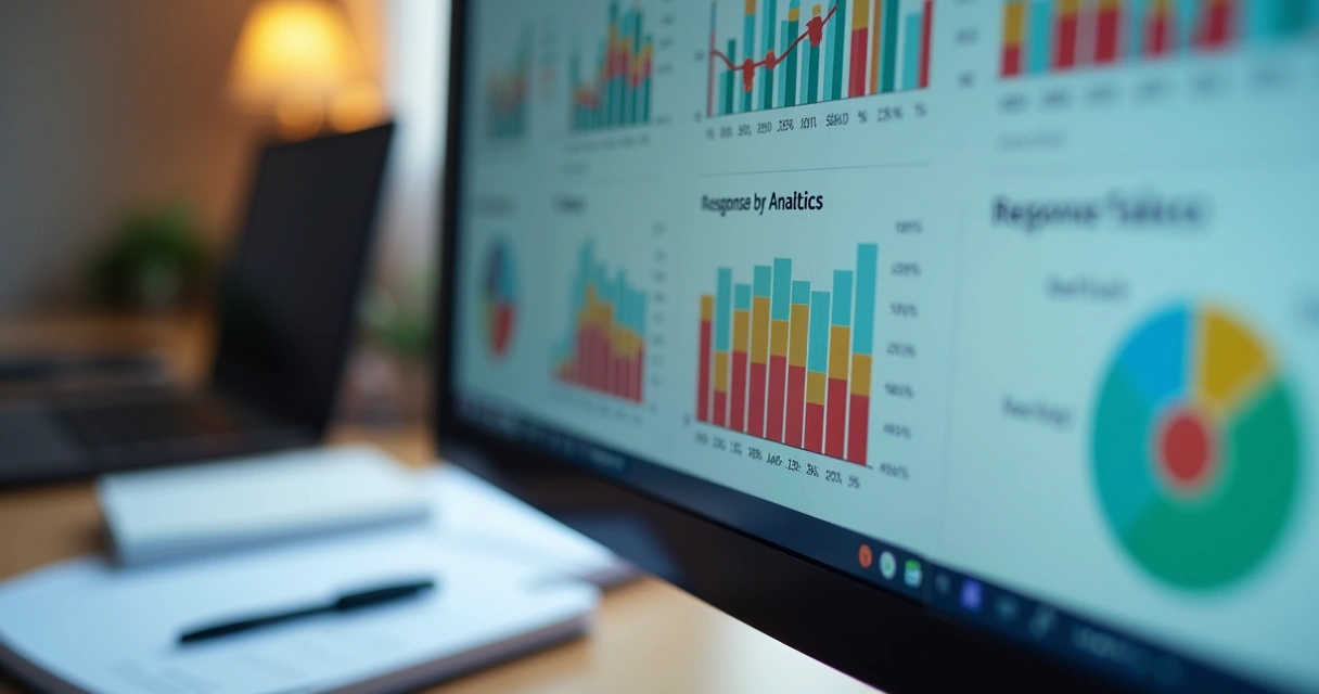 Painel mostrando métricas de abertura, entrega e resposta de e-mails 