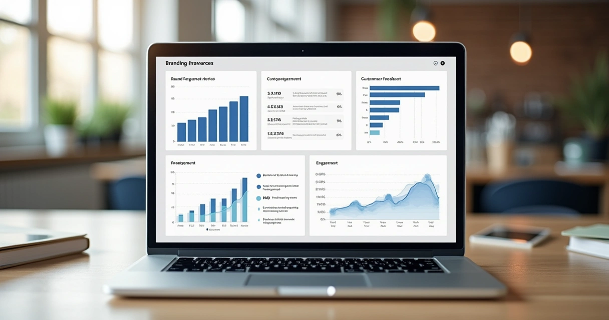 Dashboard com métricas de branding para pequena empresa 
