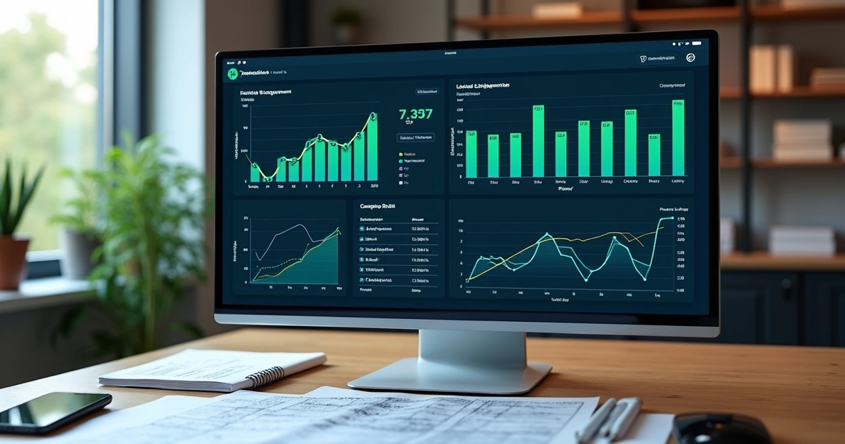 Dashboard de métricas de marketing digital para construção civil 