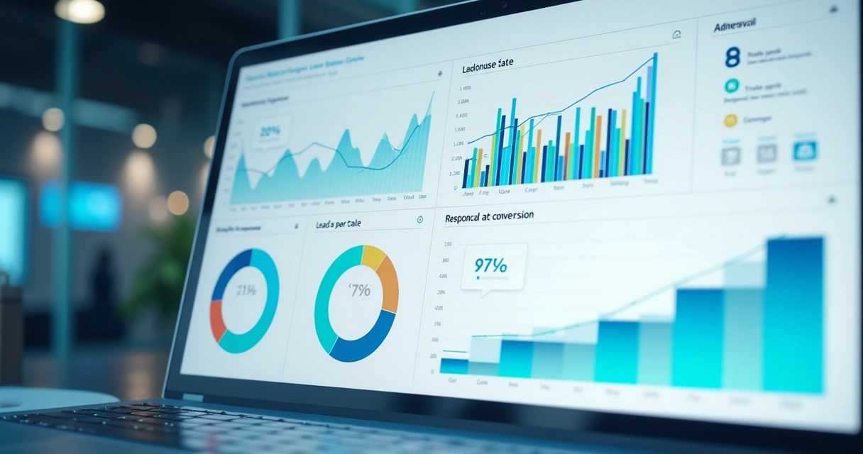 Dashboard digital de métricas outbound marketing 