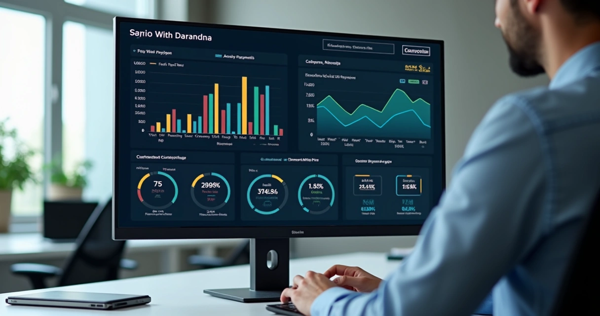 Dashboard apresentando métricas e relatórios de pagamentos online