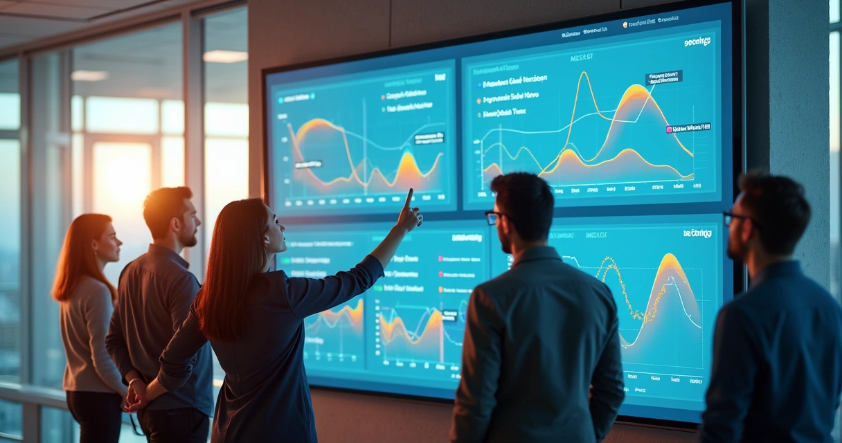Dashboard com métricas de satisfação do cliente apresentando gráficos coloridos 