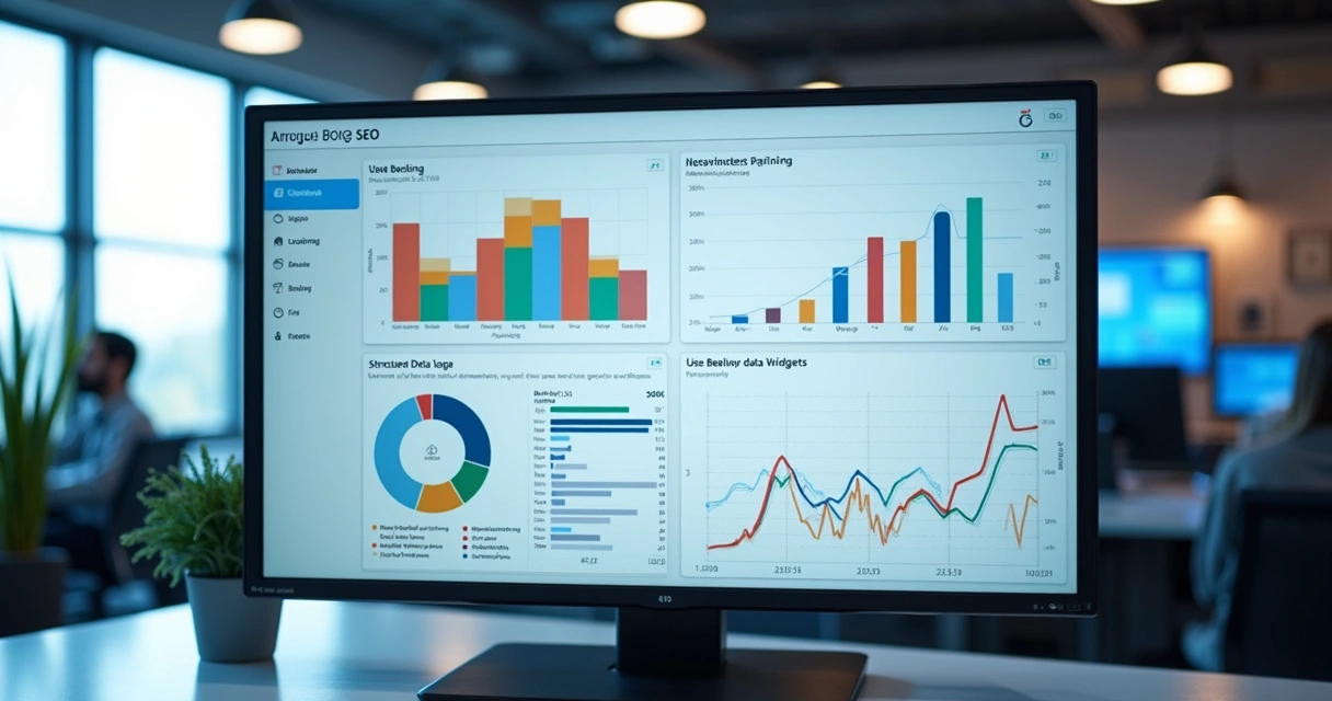 Painel com métricas detalhadas de SEO 