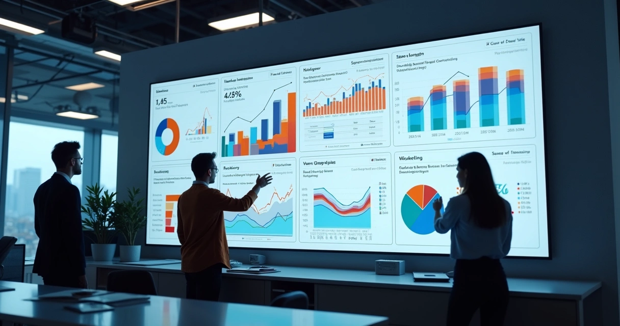 Dashboard digital com métricas de vendas e marketing integradas 