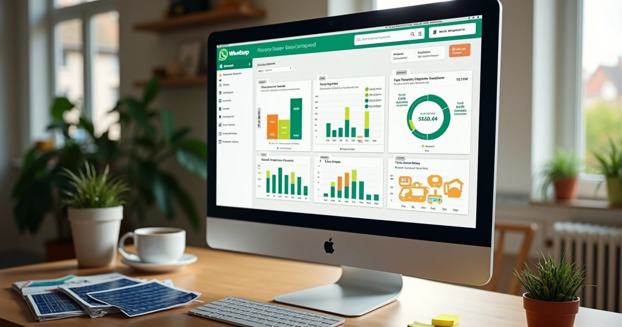 Dashboard de métricas de WhatsApp em vendas de energia solar