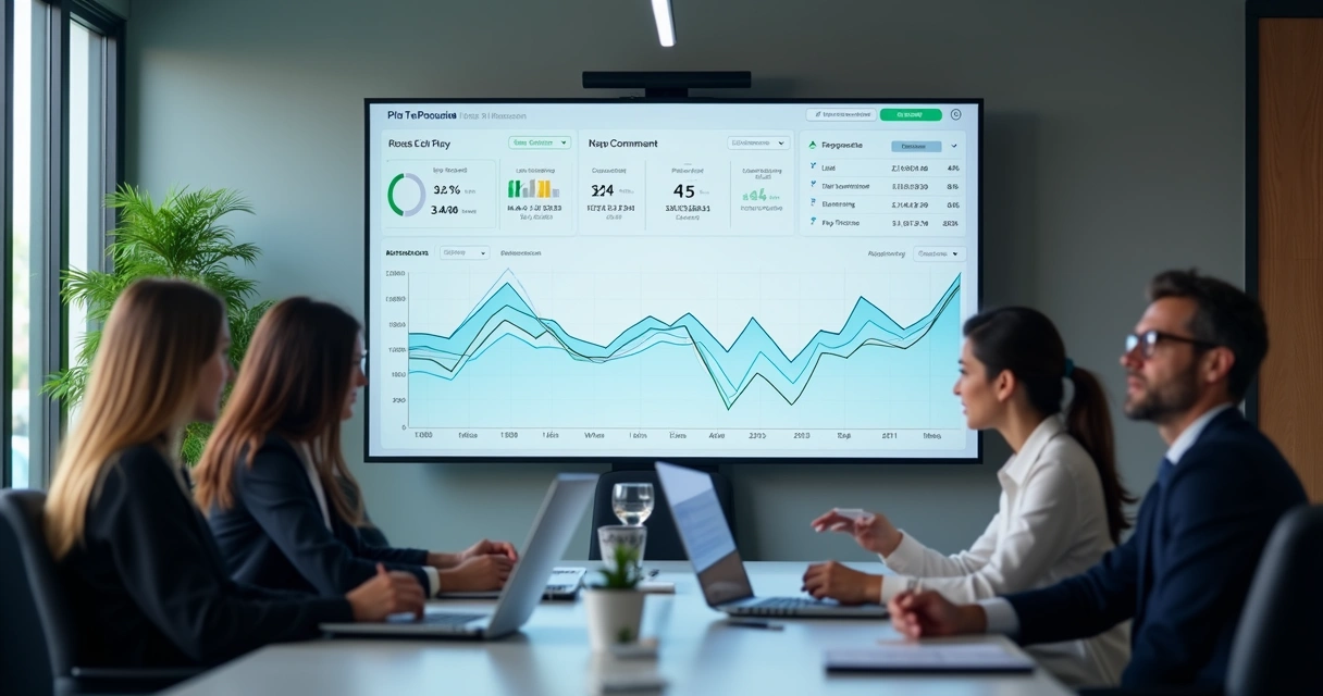 Dashboard mostrando monitoramento em tempo real de fluxo de caixa 