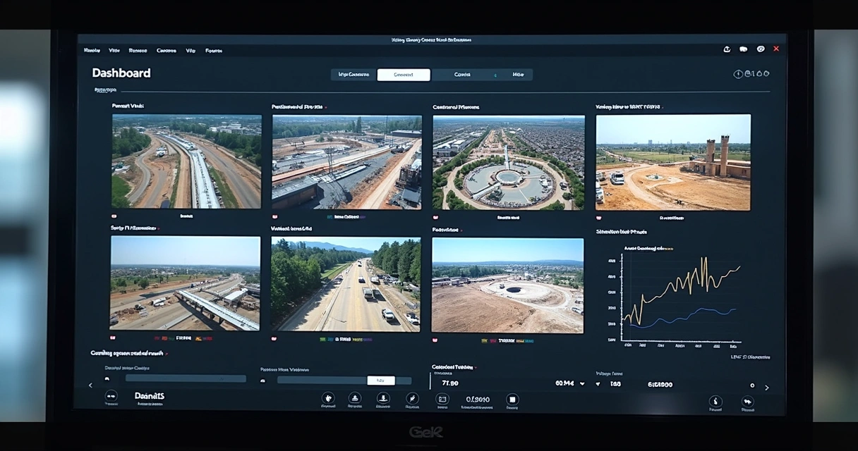 Dashboard de plataforma de monitoramento de construção 