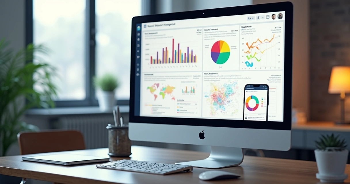 Dashboard de monitoramento com gráficos de campanha e feedbacks do cliente 