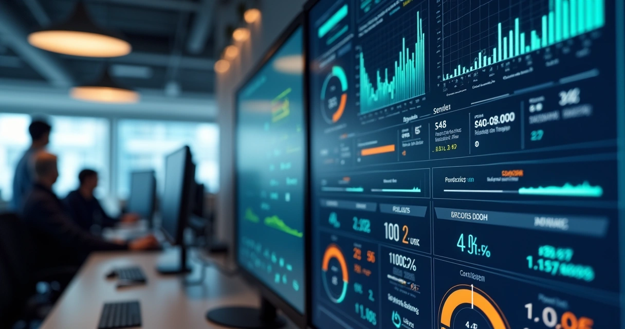 Dashboard com análise de dados e gráficos em operação de empresa 